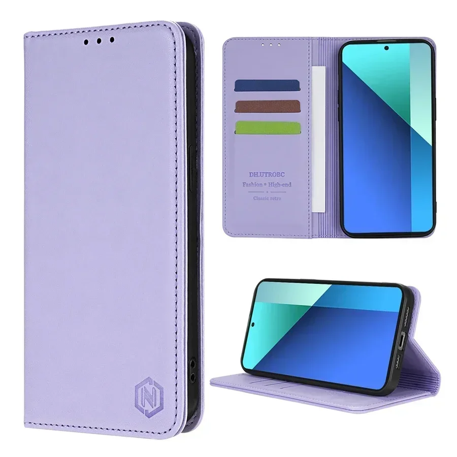 Brieftaschen-Lederhülle mit Kartenfach, Ständer und Magnetverschluss für Xiaomi 17T 15T Poco X8 Pro C85 M8 Pro 5G Redmi 17C 15 15C Note 15 Pro+