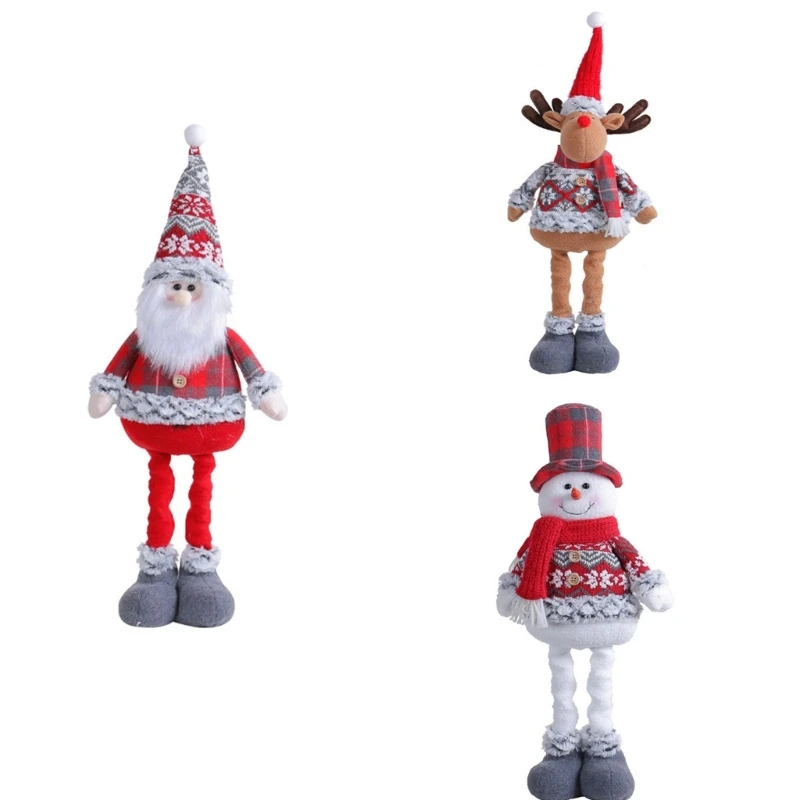 Regaldisplay, stehende Weihnachtspuppenfigur mit dehnbarer Form, weicher Stoff-Weihnachtsakzent für die Verwendung – Detail 1