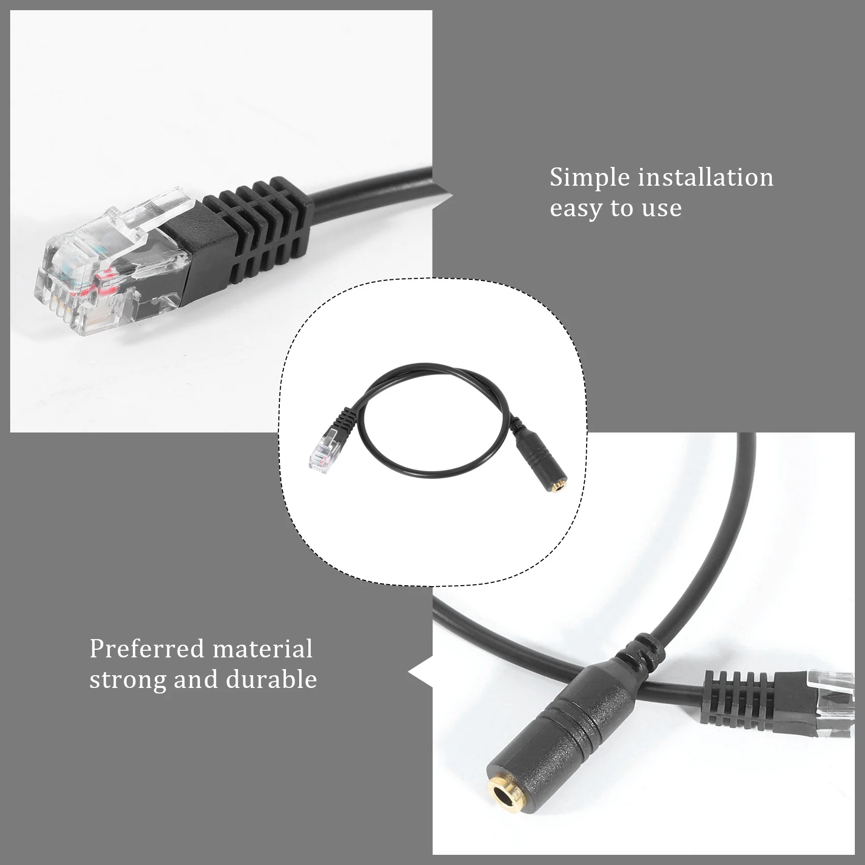 1PC Phone Adapter Rj9 To 3.5 Female Adapter Convertor Cable PC Computer Headset Telephone Best-Selling
