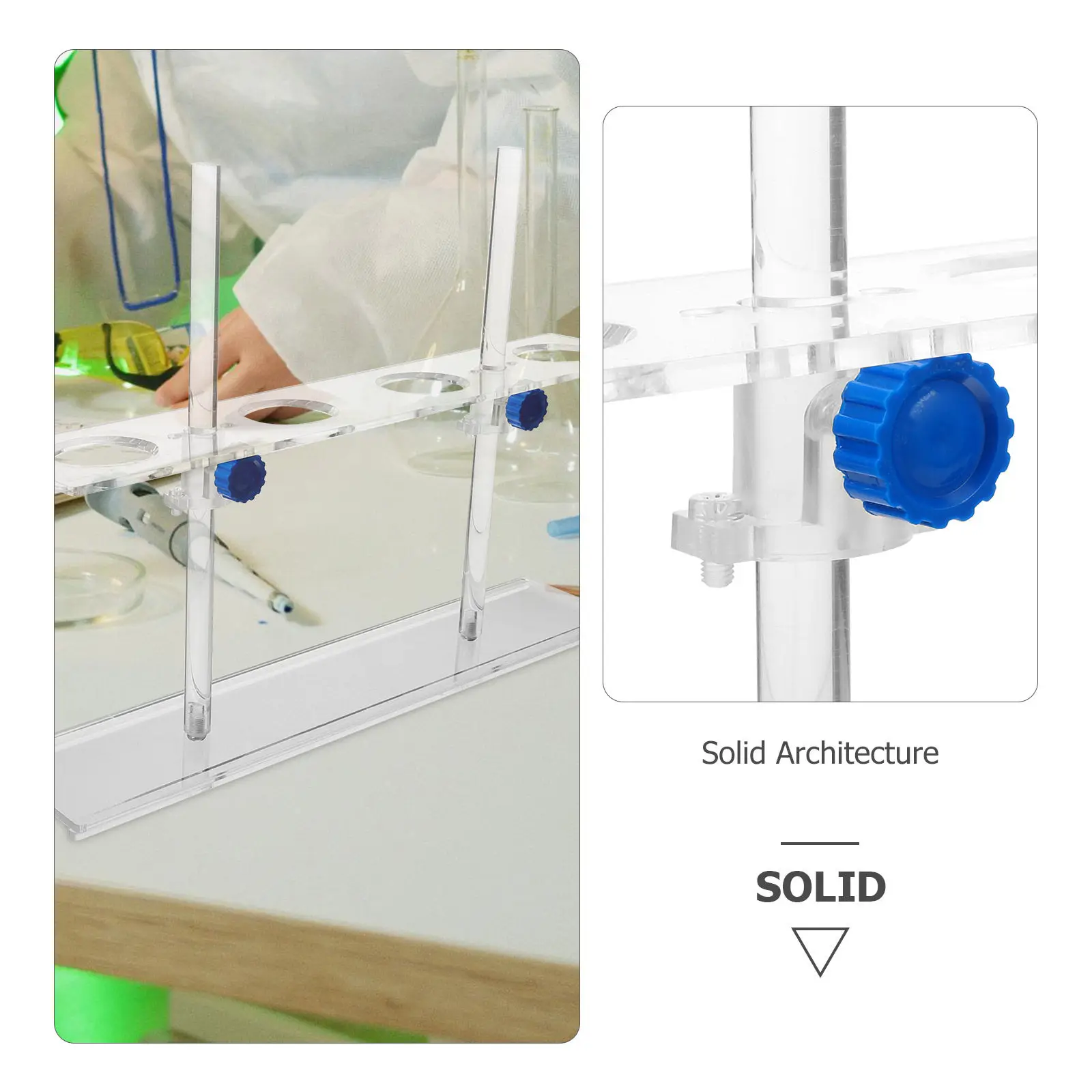 4-Hole Adjustable Height Funnel Stand Stable Laboratory Rack Holder for Chemistry Biology Use Funnel Stand Laboratory Supplies view 3