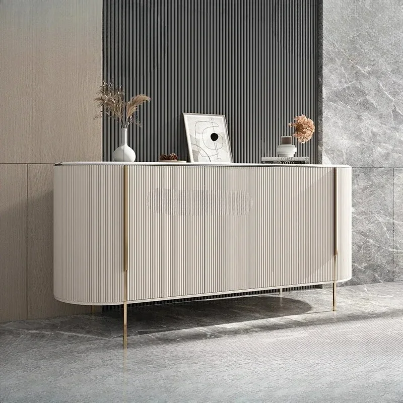 Italian rock slab dining side cabinet modern simple secret cabinet living room wall side cabinet