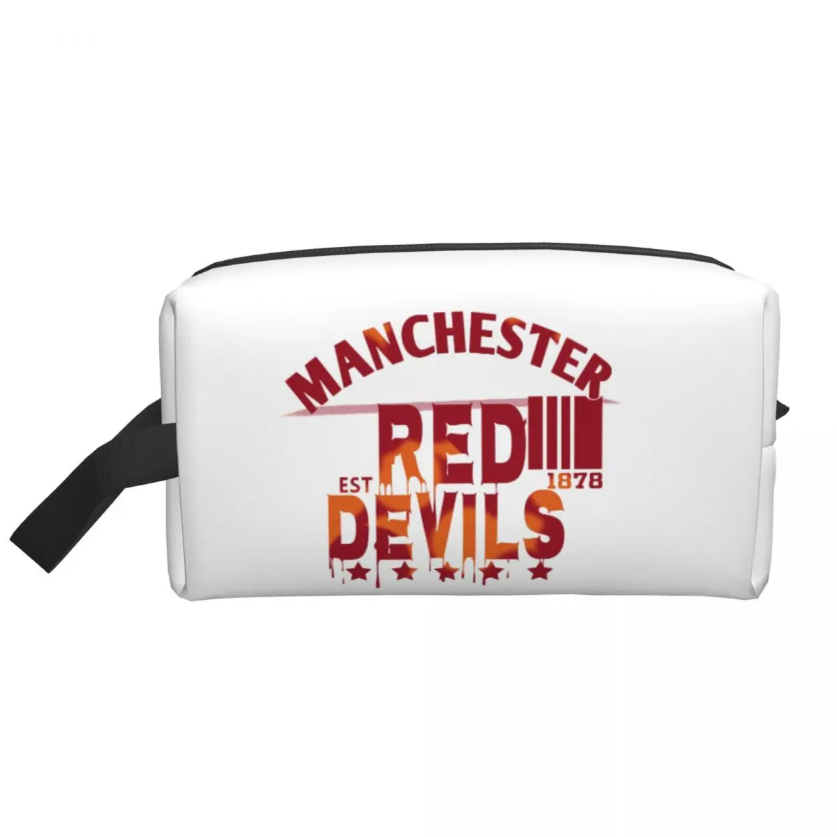 Devils Of Manchester, Manchester Is Red - Bolsa de cosméticos para mujer, organizador de maquillaje de viaje, bolsa de almacenamiento de artículos de tocador, estuche Dopp Kit