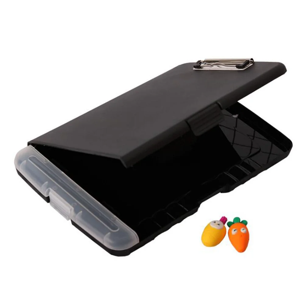 

File Boxes Waterproof Clipboard Office Compartment Paper with Black Folder Memo Holder