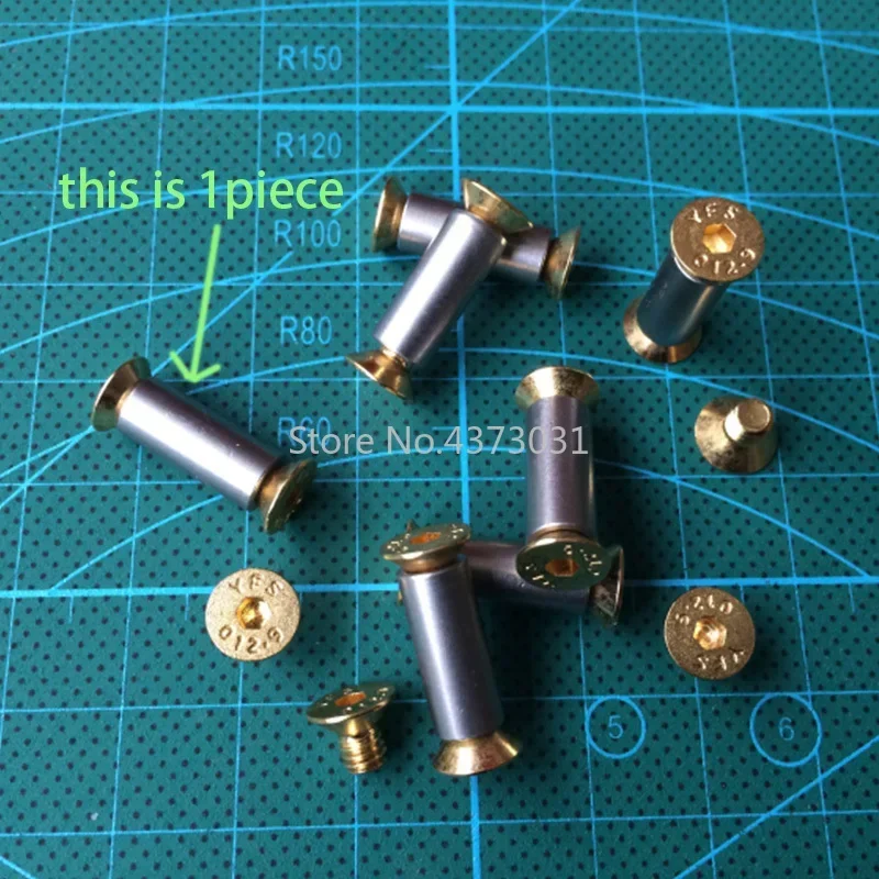 2 Sets Brass Plum Screw for Diy Knife Making Material Knife Handle Screw 20 Size for Straight Folding Knife