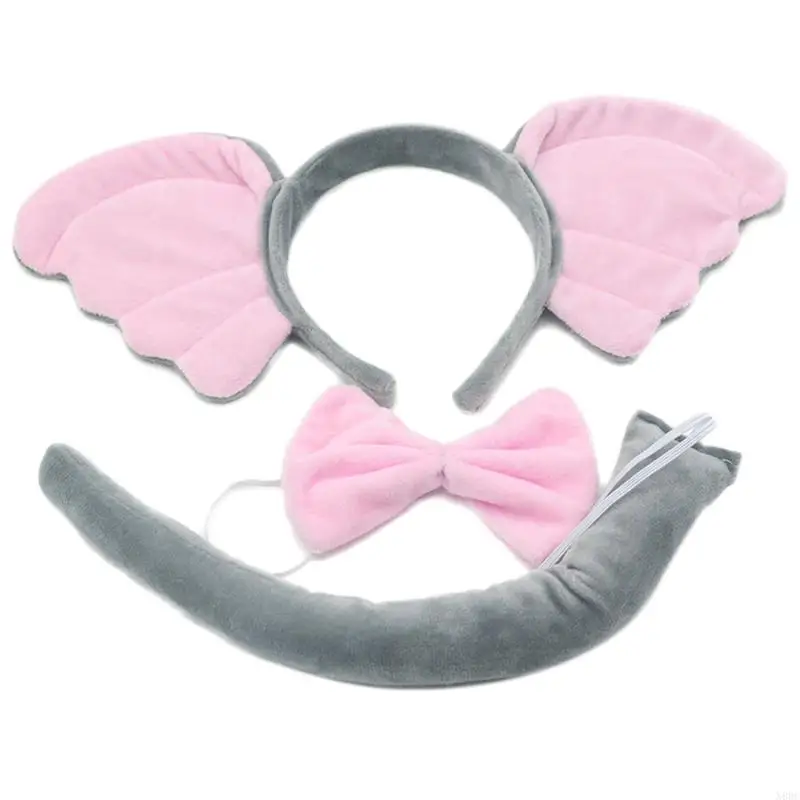 

N80C 3 Pieces Pink Elephant Ear Headband Great for Halloween Christmas Birthday