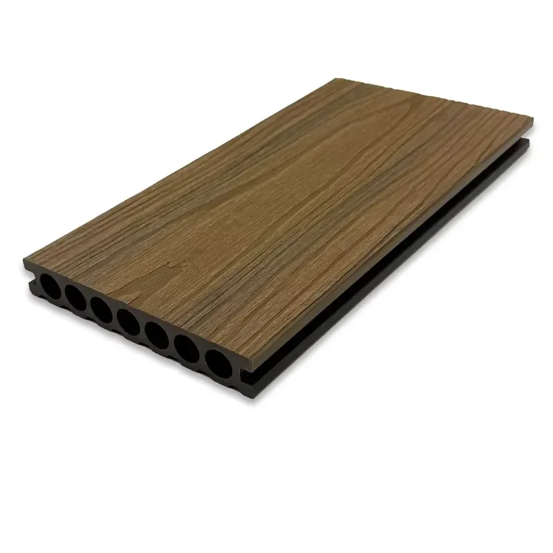 Modern Outdoor New WPC Anti-Slip Composite Paving Panel Waterproof Wood Floor Terrace Pavement Brushed Technics 3