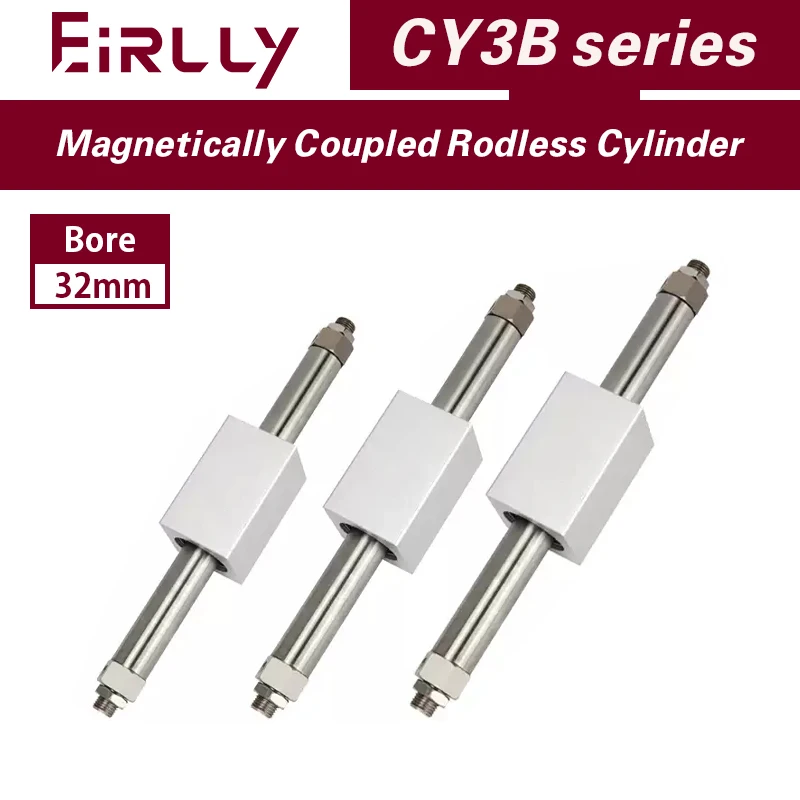 

CY3B Series Magnetically Coupled Rodless cylinder bore 32mm high pressure aluminum alloy pneumatic air cylinder CY3B32-100 1500