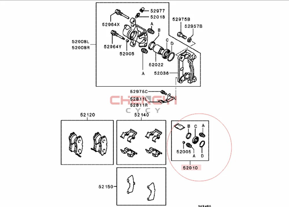 After Brake Caliper Seal Kit For Mitsubishi PAJERO MONTERO V23W V43W V45W V24W V46W For Rear Repair Kit MB858466 4605B986