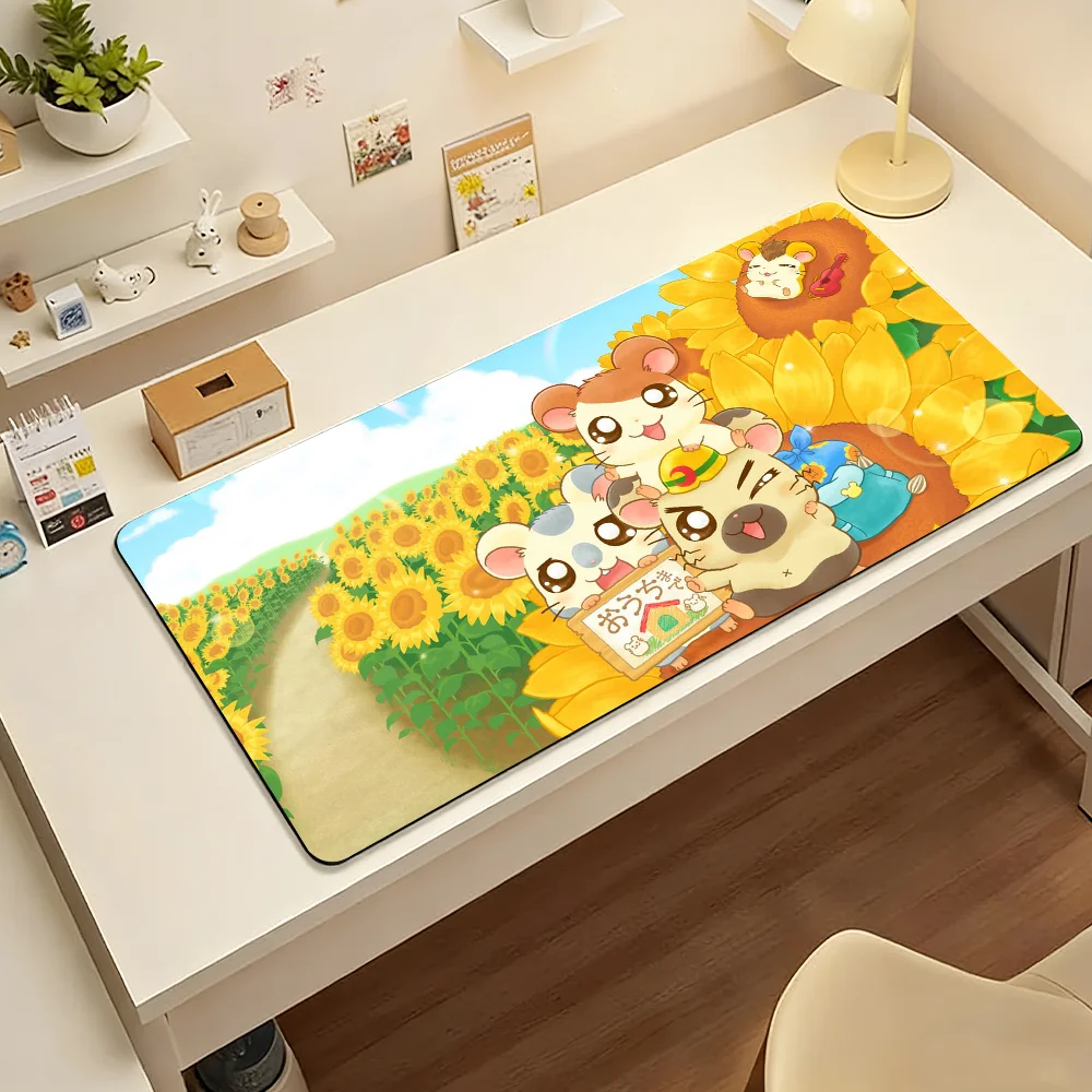 Cartoon H-Hamtaro Mouse Pad Non-slip Locking Edge DeskMat PC Laptop Accessories Rubber Office Keyboard Game Carpet 350x900x3mm view 6