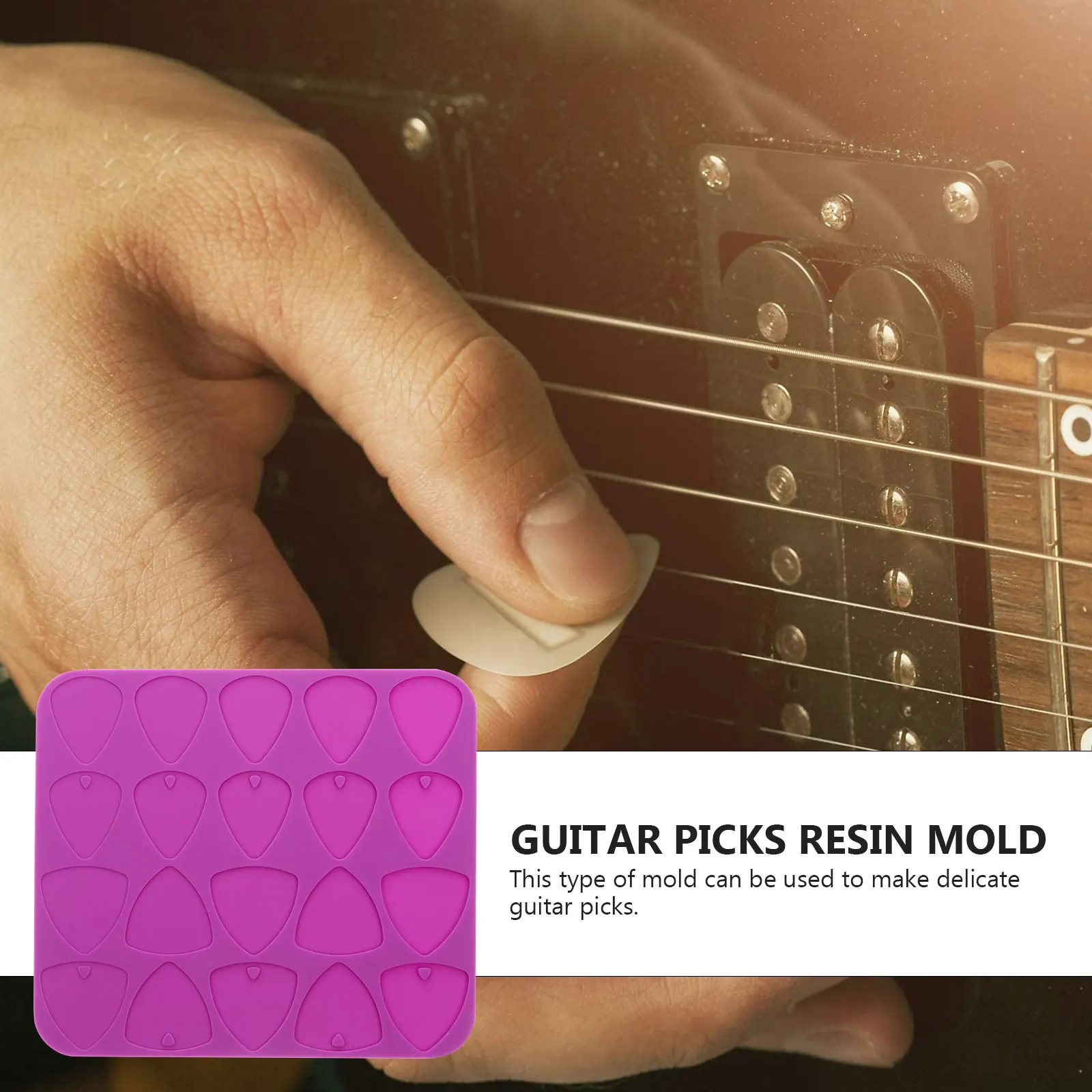 

Flexible Silicone Guitar Pick Mold Reusable Epoxy Resin Casting Molds Non Stick Crystal Drip Mold For