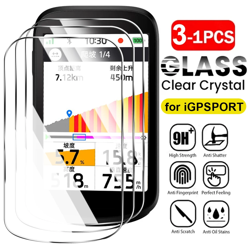 1–3 Stück Displayschutzfolien für IGPSPORT BSC500/BSC300/300T/BSC100/100S/BSC200/200S HD 9H gehärtete Glasfolie für IGPSPORT BiNavi