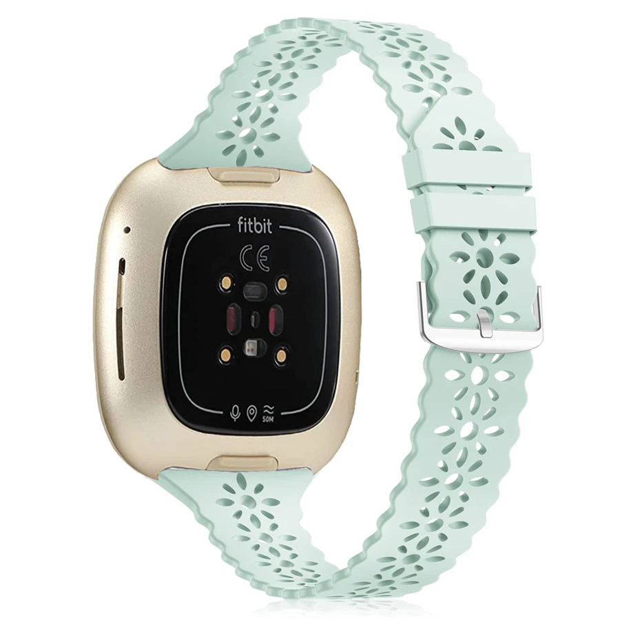 2022 Summer Soft Flower Hollow Out Strap for Fitbit Versa 3 2 1 Silicone Smart Watch Band for Fitbit Lite Sense Bracelet Hot