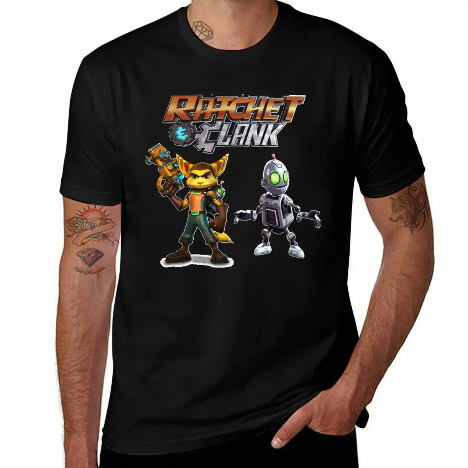 

Ratchet and Clank T-Shirt funny gifts Anime t-shirt valentines clothes mens designer clothes