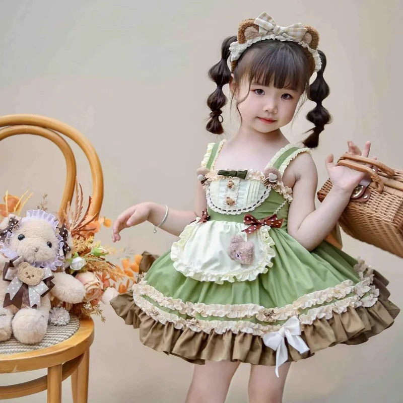 

Ins Handmade New Girls Luna Cat Lolita Princess Dress Wedding Costume for Girls Dress Lolita Girls Bridesmaid Boutique Clothes