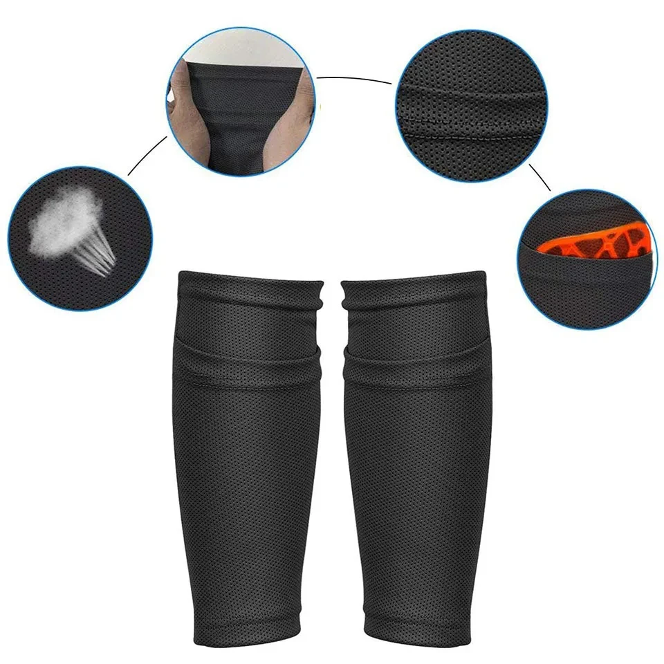 1Pair Soccer Football Shin Guard Teens Socks Pads  Support Professional Shields Legging Shinguards Sleeves For Adult Teens Child