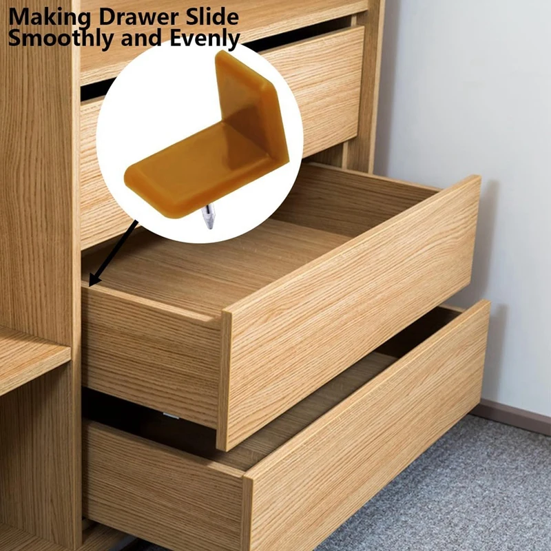 40 peças skides de gaveta tack-in e slides móveis glide gaveta de plástico glide com prego plástico para reparar cômoda