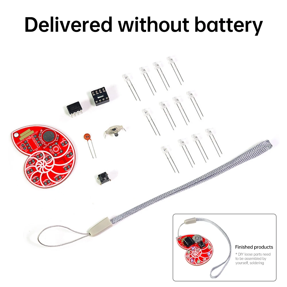 LED Snail Shell Flow Light Kit Loop Flash Light Pendant Electronic Diy Kit Welding Practice Teaching Parts