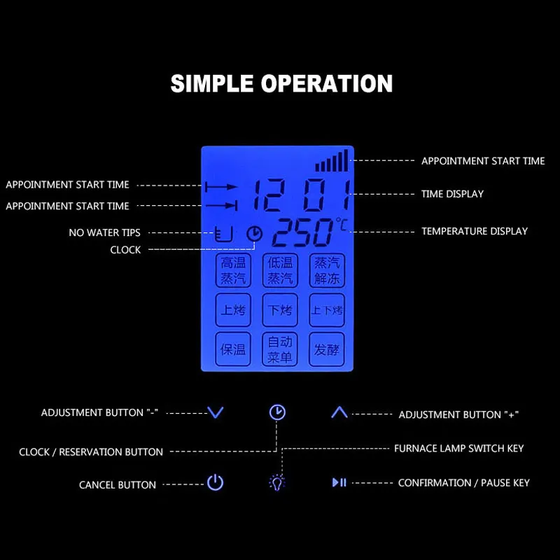 家庭用インテリジェント電気オーブン,大容量,40l