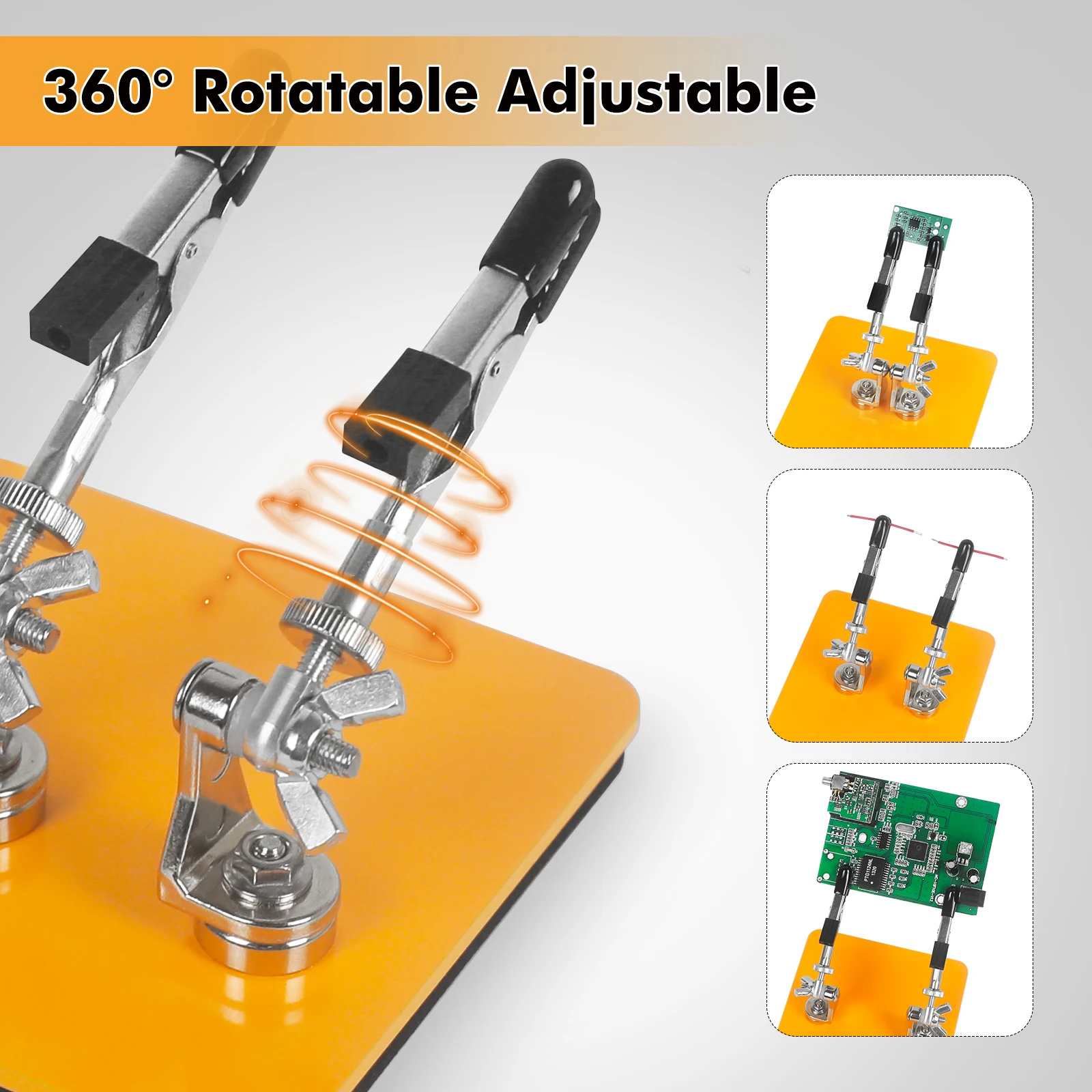 NEWACALOX Mini Welding Workbench Soldering Third Helping Hand  Magnetic Flex Arm Custom Alligator Clips Electronic Repair Tools