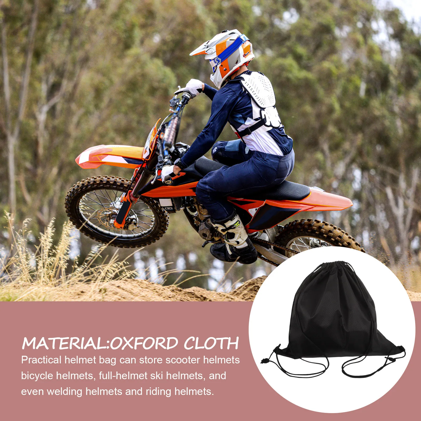 

Bag Waterproof Oxford Cloth Drawstring Portable Storage Pouch for Motorbike Bicycle Ski Safety Holder Travel