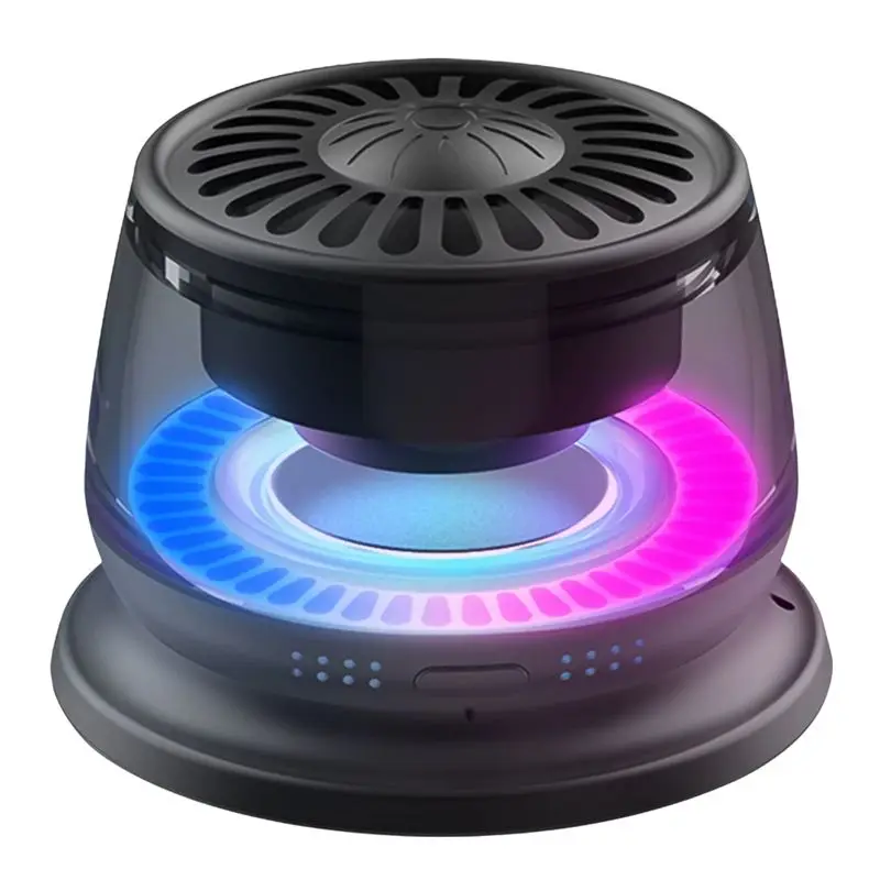 ABAH-Mini Speaker Bluetooth Speaker Magnetic Bracket High-Sound Quality Portable LED Color Light