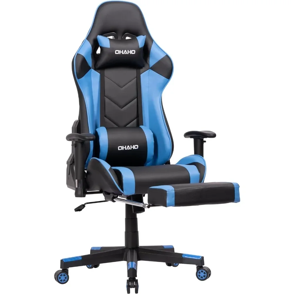 

Gaming Chair Racing Style Office Chair Adjustable Massage Lumbar Cushion Swivel Rocker Recliner High Back Ergonomic