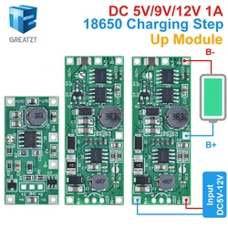 GREATZT DC 5V 9V 12V Charging Step Up Booster Module for 18650 Lithium Battery UPS Voltage Converter Protection