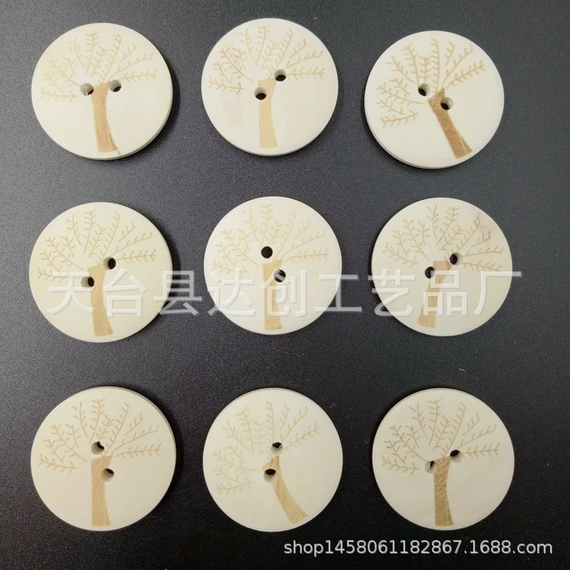 

15Mm /20mm /25mm/30mm two-eye tree button, laser marking on the hole button 50 a pack