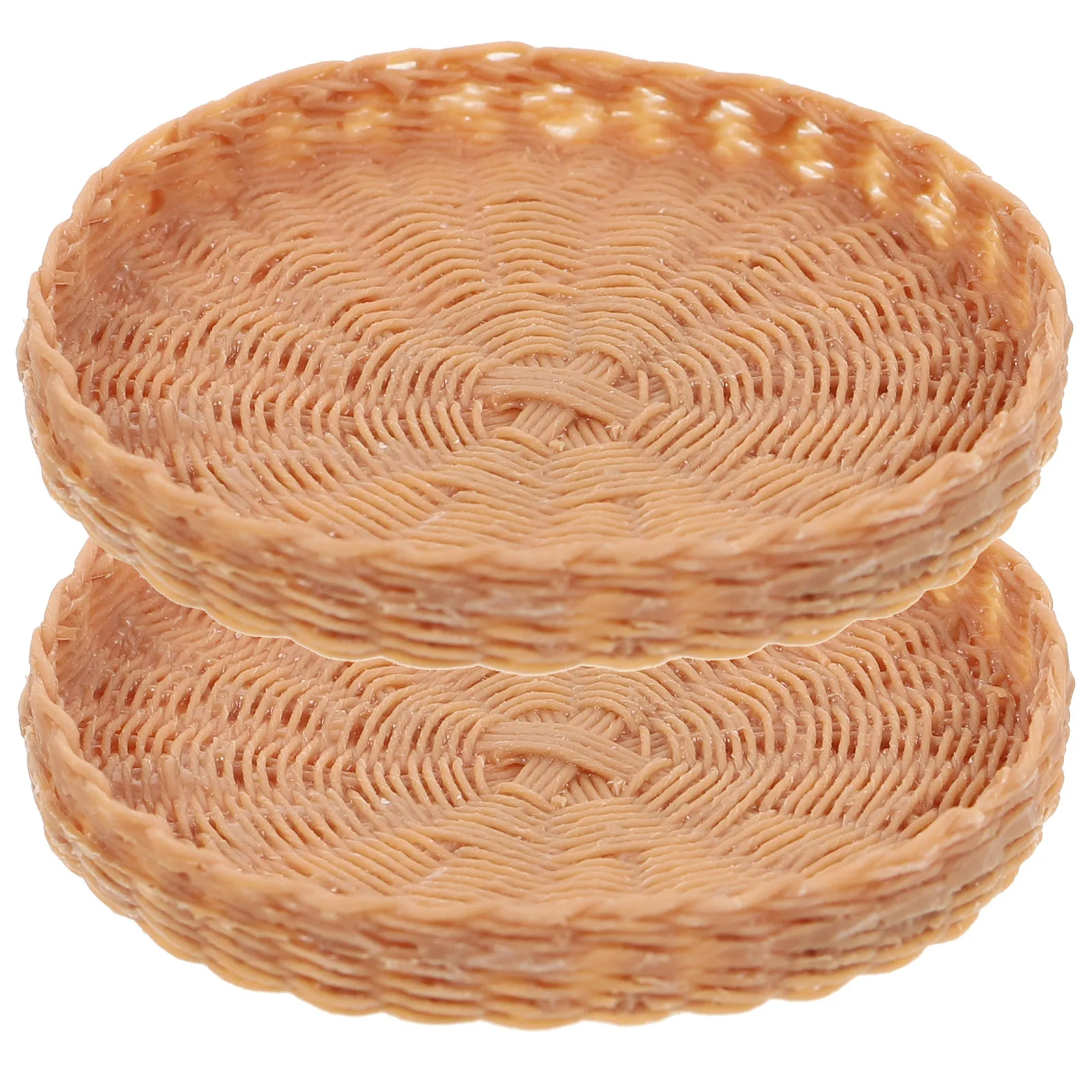 

2 шт. миниатюрных плетеных подносов, маленькие изящные корзины для хранения, для аксессуаров для миниатюрных домиков, декора микроландшафта