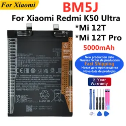 BM5J 5000mAh Battery For Xiaomi Mi 12T Pro / Redmi K50 Ultra Genuine Mobile Phone Replacement Batteries + Free Tools