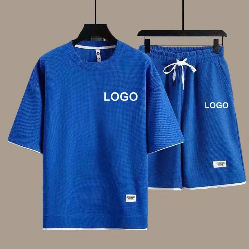 Customized Printed T-shirts Short Pants 2-Piece Suit Men Summer Fashion Short Sleeve Tracksuit Set Shorts Streetwear Tee Tops - Image 2