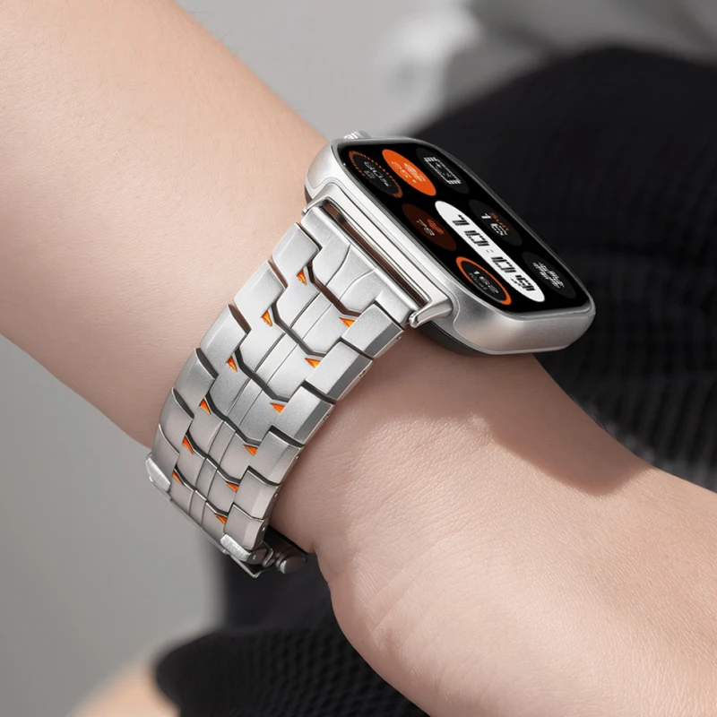 Stainless Steel Strap For Xiaomi Miband 10Pro/9Pro/8Pro Metal Replacement Band Luxury Men Bracelet Correa For Redmi Watch 6 5 4