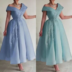 Customized Exquisite Organza Sequined Criss-Cross Ruched A-line Off-the-shoulder Sweetheart Midi Dresses Quinceanera Dresses Cla