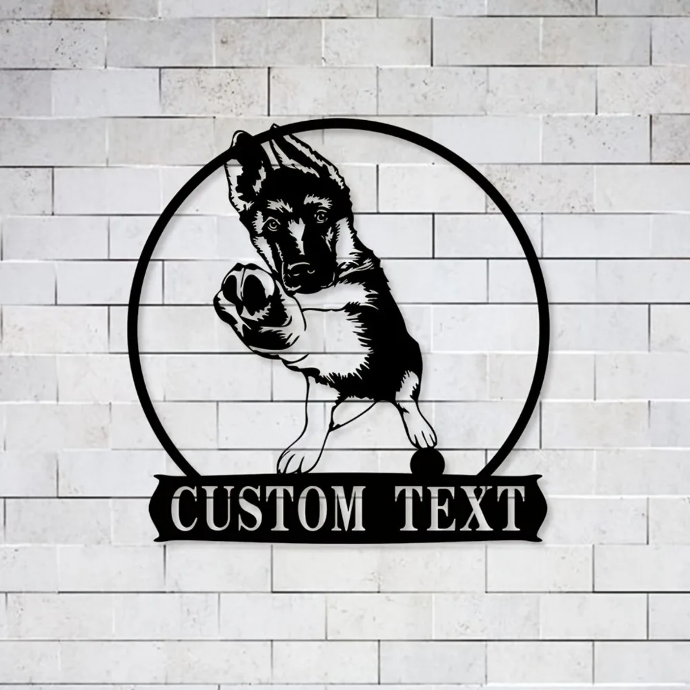 Custom Dog Metal Sign Personalized Farmhouse Porch Patio Indoor Wall Decor Gift Dog Owner Holiday Christmas Rustic Iron Hanging