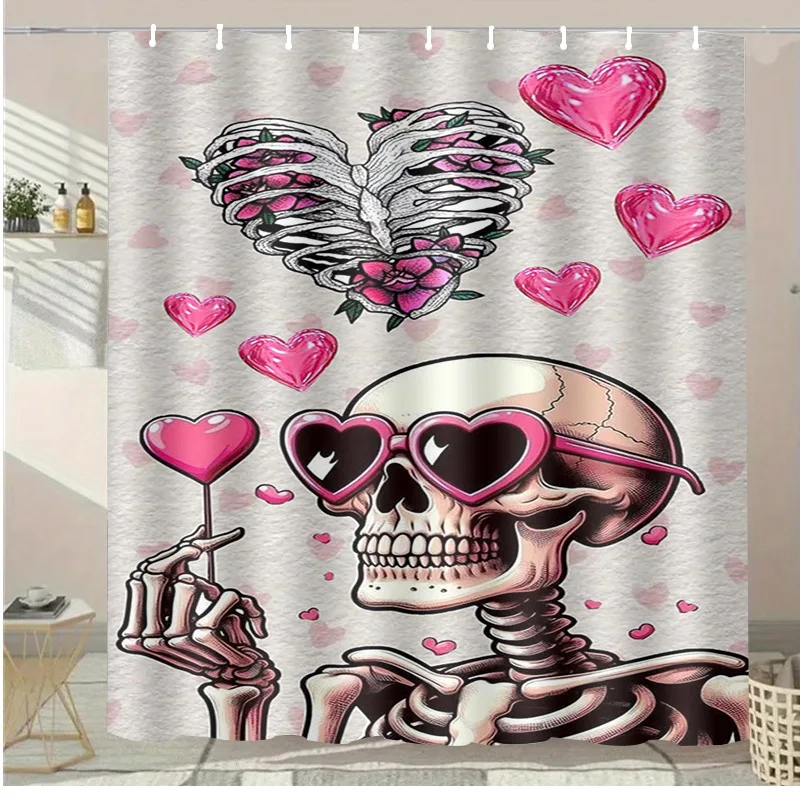 

Skull Love Washable Dirt-Resistant Shower Curtain Shower Head waterproof Polyester Bath Curtain For Home Decor Accessories