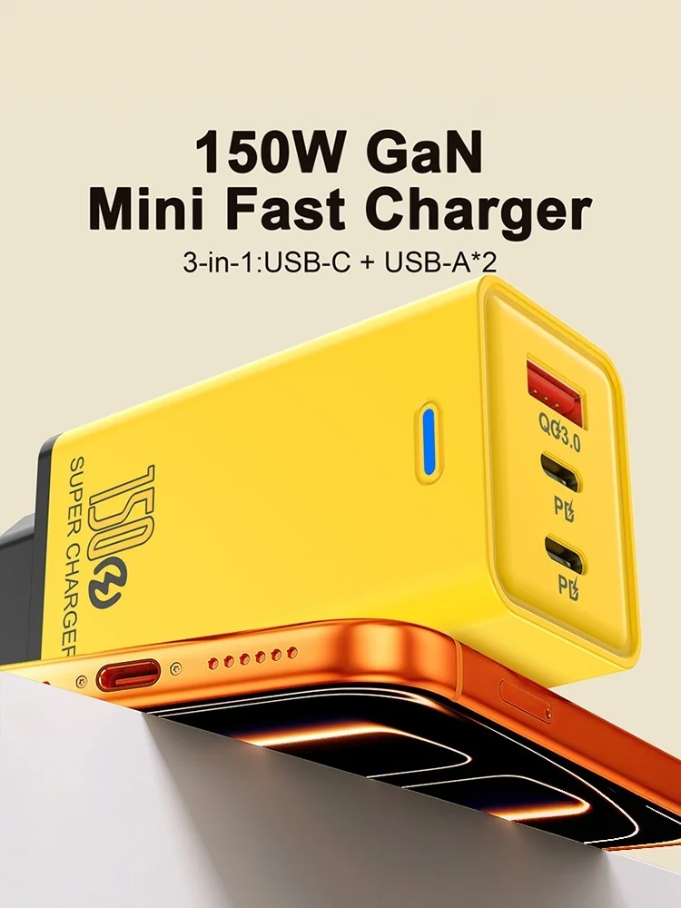 Lenovo 150W Multi-Port-Ladegerät, 12W-Netzteil, USB + Typ-C, EU-/US-/UK-Stecker, Ladeadapter für Huawei. – Detail 2