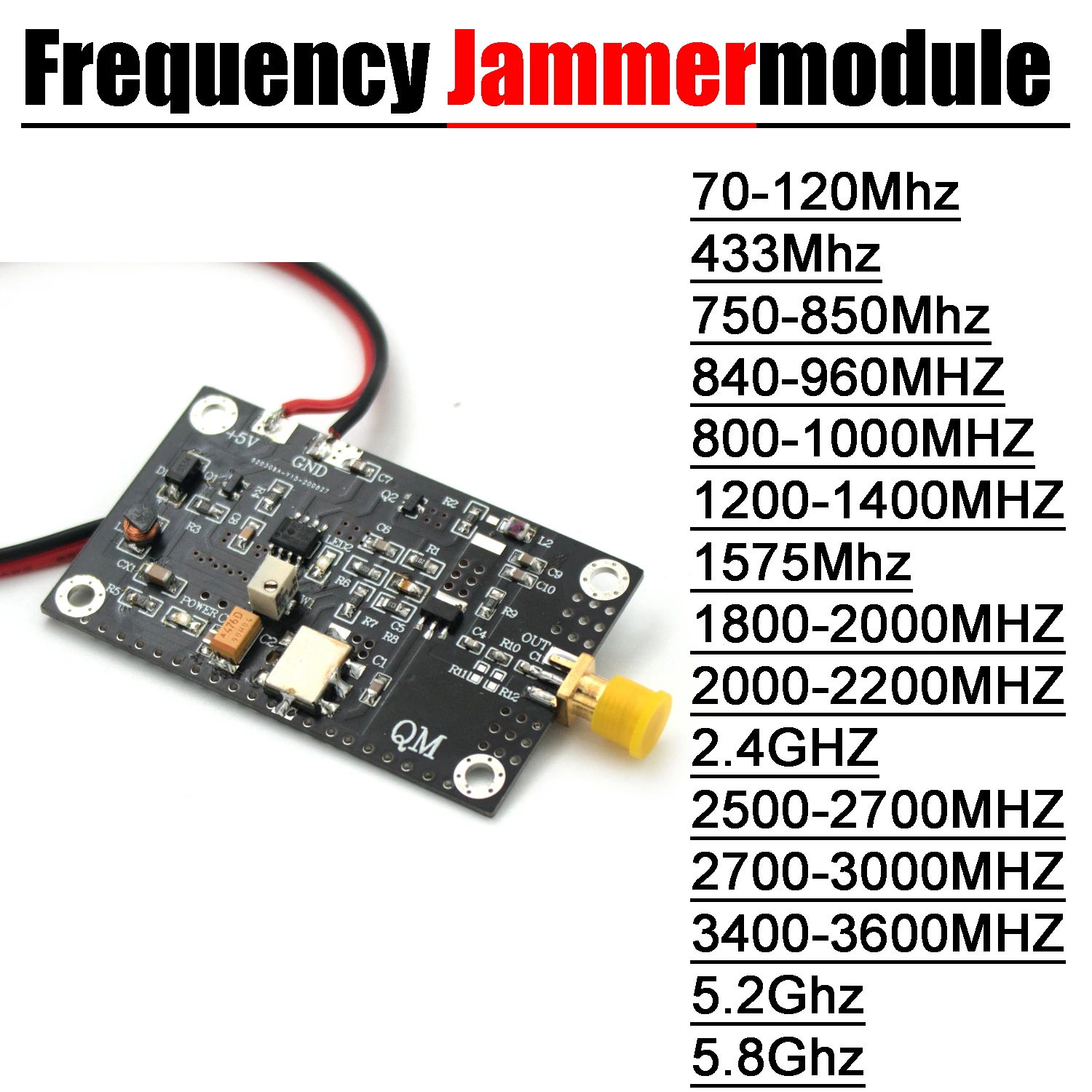 

70M-5.8G Frequency Data Interceptor Jamming 433M 868M 900M 1.5G 2.4G RF signal source WIFI FM radio GPS Drone LORA amplifier