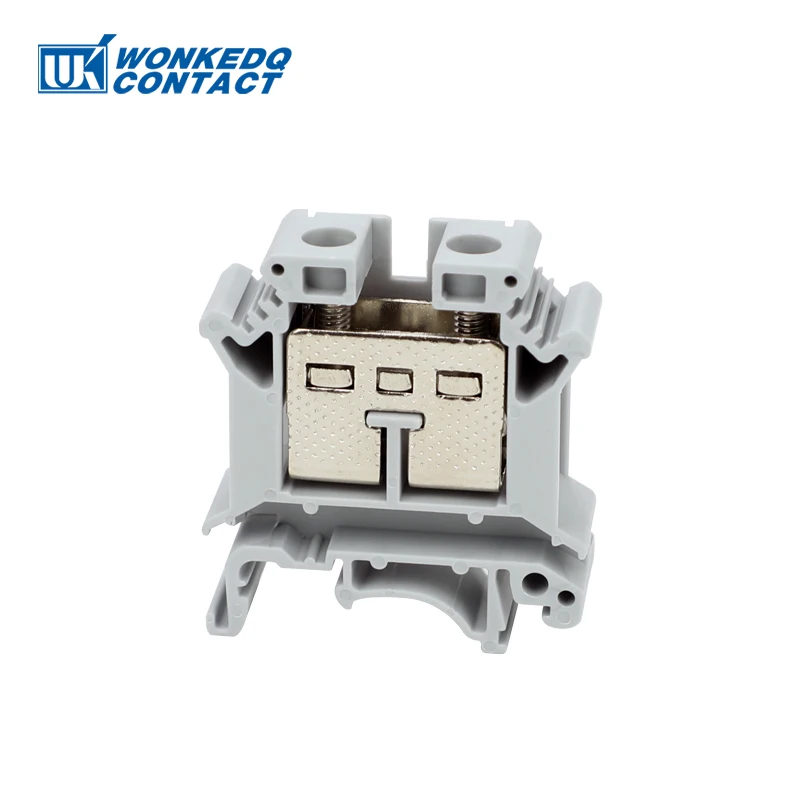 5Pcs UK-25 Screw Din Rail Terminal Block, 25mm² Cable Plug Feed-through Connection, Strip Wire Electrical Connector UK25