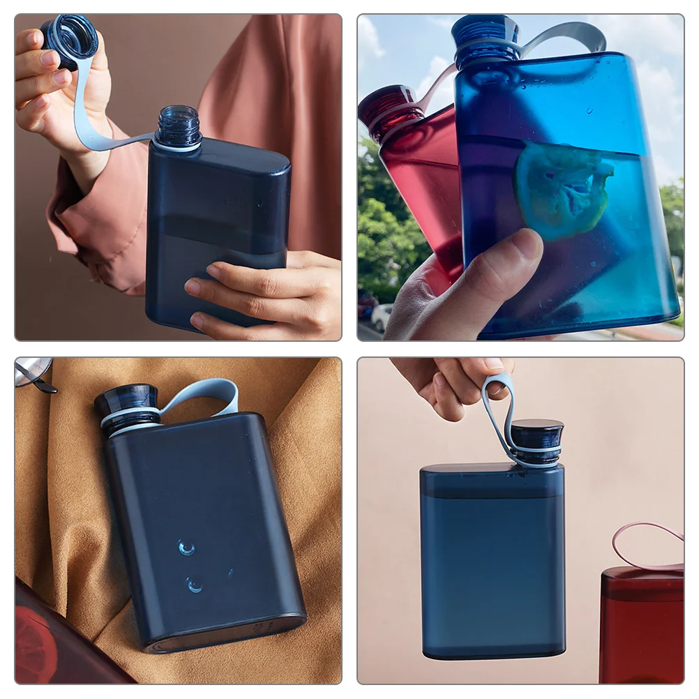 

Portable Water Bottle Flat Reusable Transparent Travel Sports Bottle For Outdoor Camping Hiking Fitness Gym A5 Flask Container