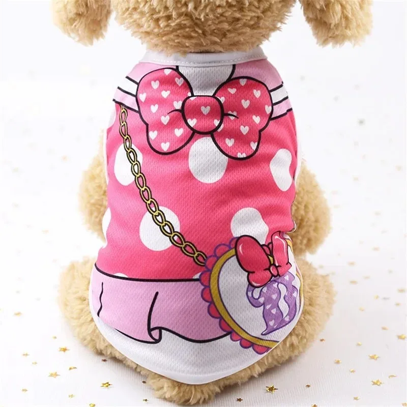 

2025 Hot selling Cartoon Clothing Shirt Casual T-Shirt for Small Pet Supplies Puppy Dogs Soft Vests Summer Pet Dog Clothes