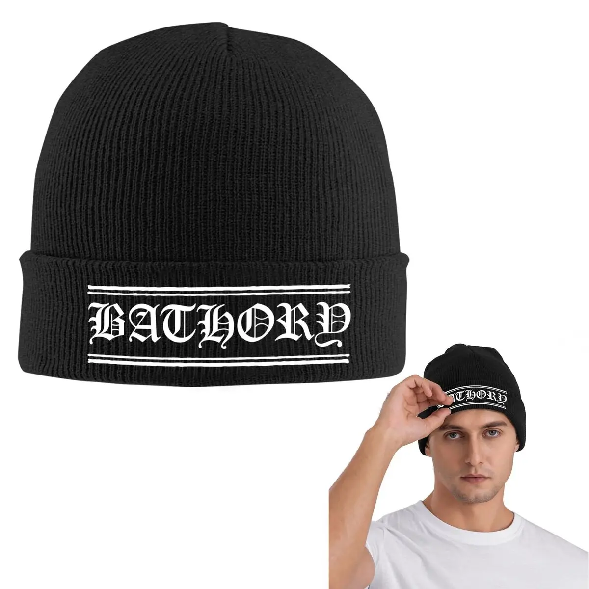 

Теплая вязаная шапка с логотипом Bathory, шляпа в стиле хип-хоп, осенне-зимняя уличная шапка, шапки для мужчин, женщин и взрослых