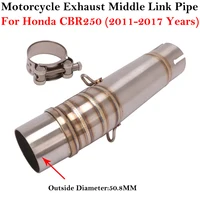 Tubo de escape deslizante para motocicleta Honda CBR250R CBR 250R años 2011-2017, tubo de conexión central de 51 mm, silenciador modificado para moto