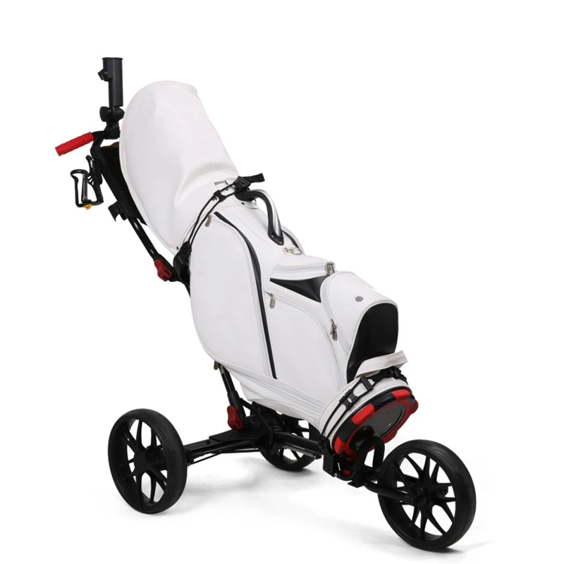 

Golf Push Cart 3 Wheel Foldable Trolley Lightweight Portable Club Caddy Pull Cart For Men Women Outdoor Course Match Play