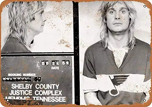 Kexle 8 x 12 Metal Sign - Ozzy Osbourne Mug Shot - Vintage Wall Decor Art sign