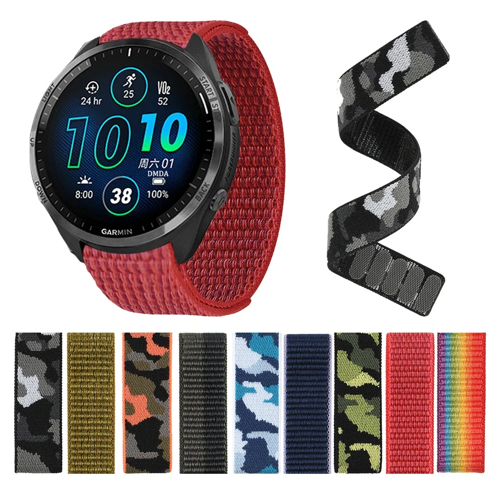 22mm 26mm Breathable Nylon Loop Strap for Garmin Watch Forerunner 965 955/Approach S60 S62 S70 Band Instinct 2X Braided Bracelet