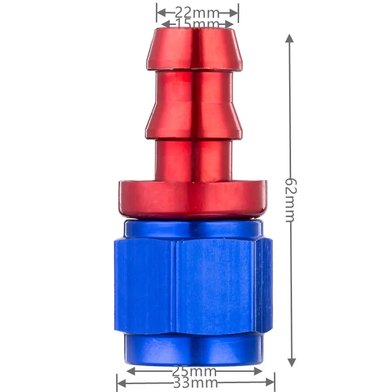 Universal AN4/AN6/AN8/AN10 Aluminum Oil Fuel Fitting Female Swivel to Push Lock Hose End Adaptor Kit Rubber Tube 0/45/90/180