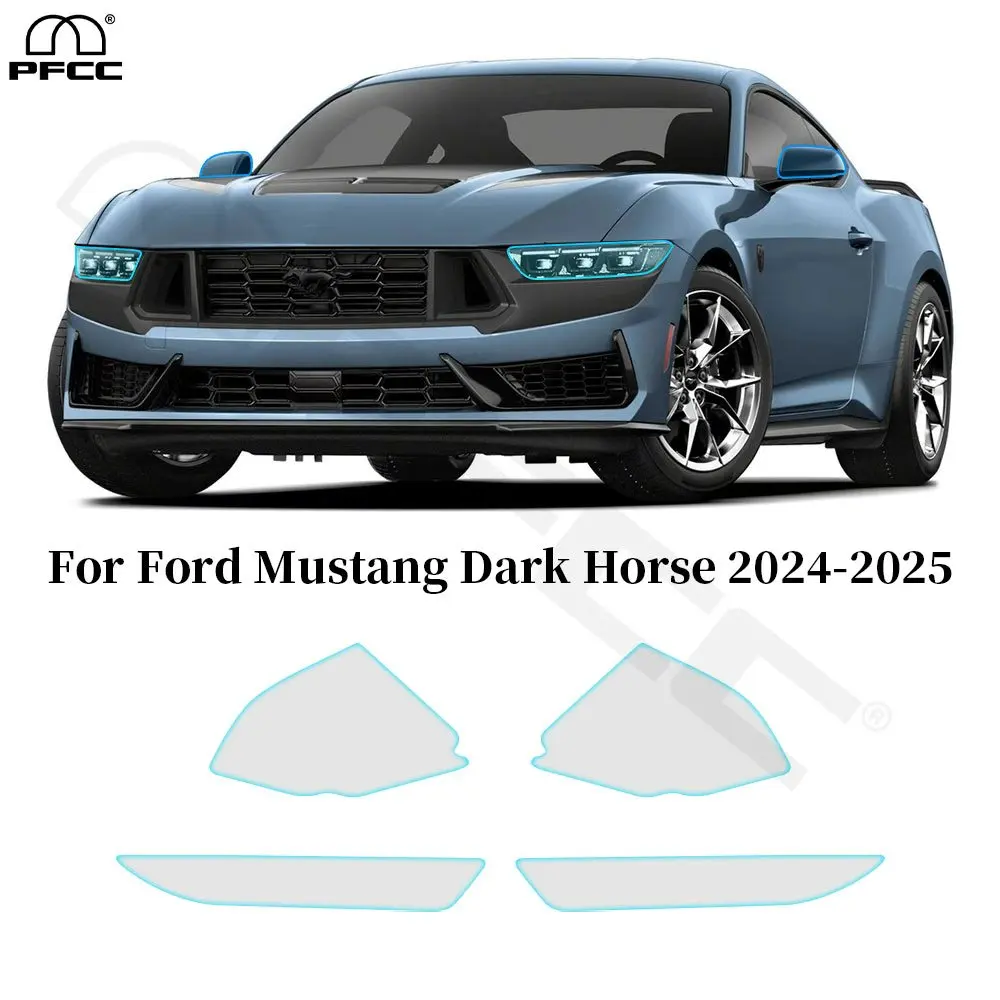 

For Ford Mustang Dark Horse 2024 2025 Headlight Rearview TPU Paint Protection Film Pre-cut PPF Clear Bra Anti-scratch Resistant