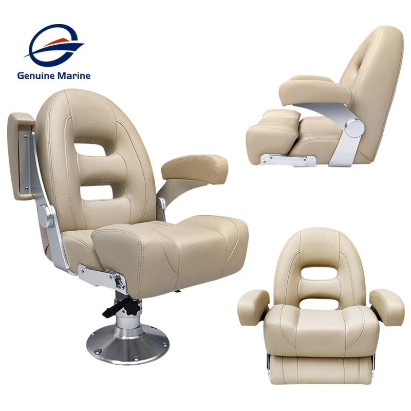 Genuine Marine Boat Captain Seat Marine Grade Swivel Folding Luxury Marine Comfortable Deluxe Boat Seat For Boats