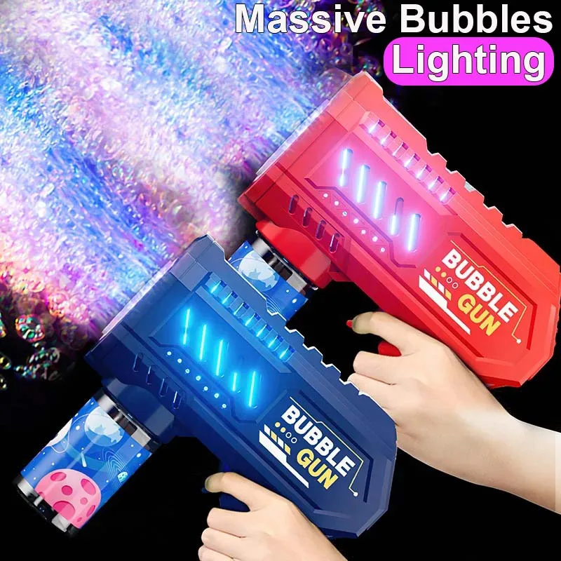 

Kids 10 Holes Electric Bubble Gun Automatic Soap Blower With Light Summer Outdoor Water Games Bubbles Machine For Boys Girls