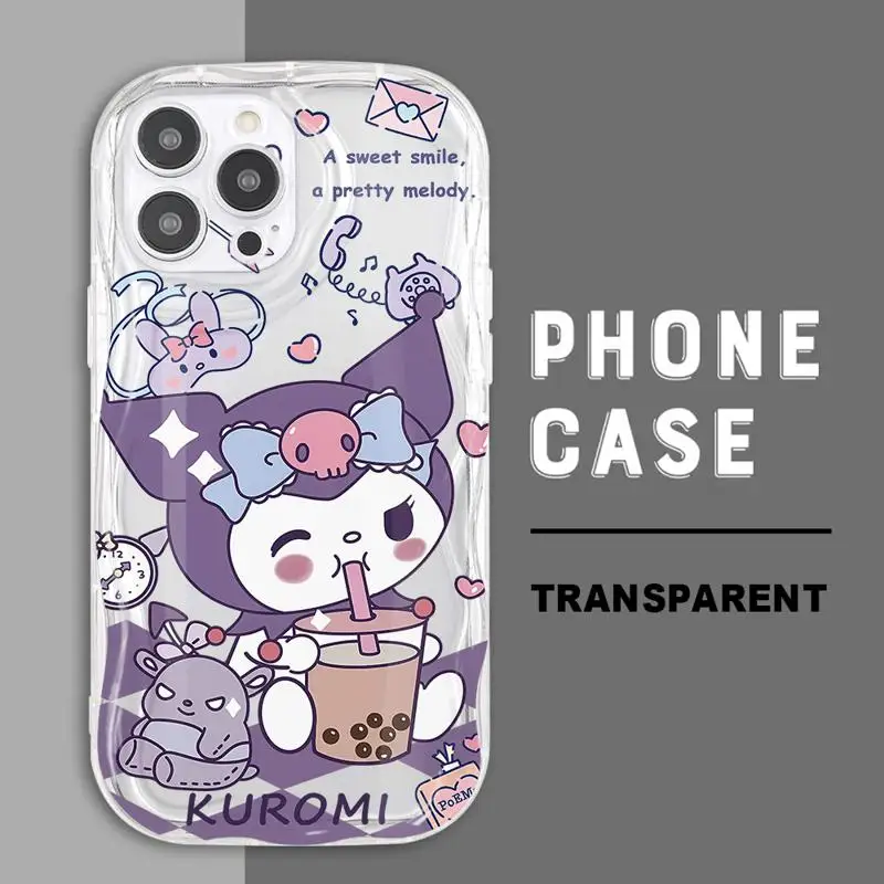 Sanrio Kuromi Baku Drink Phone Case for Apple iPhone 15ProMax SE 13 Mini 8 7 11 Pro XS Max 12 Pro 14 Plus XR Soft Cover